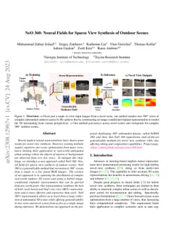 NeO 360: Neural Fields for Sparse View Synthesis of Outdoor Scenes
