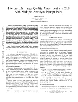 Interpretable Image Quality Assessment via CLIP with Multiple
  Antonym-Prompt Pairs