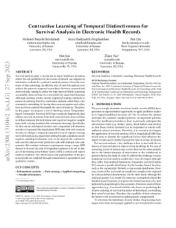 Contrastive Learning of Temporal Distinctiveness for Survival Analysis
  in Electronic Health Records