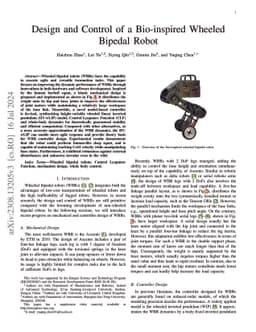 Design and Control of a Bio-inspired Wheeled Bipedal Robot