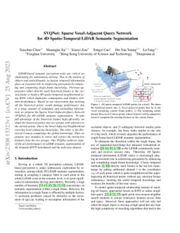 SVQNet: Sparse Voxel-Adjacent Query Network for 4D Spatio-Temporal LiDAR
  Semantic Segmentation