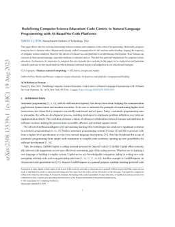 Redefining Computer Science Education: Code-Centric to Natural Language
  Programming with AI-Based No-Code Platforms