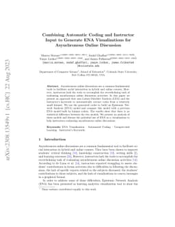 Combining Automatic Coding and Instructor Input to Generate ENA
  Visualizations for Asynchronous Online Discussion