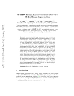 PE-MED: Prompt Enhancement for Interactive Medical Image Segmentation