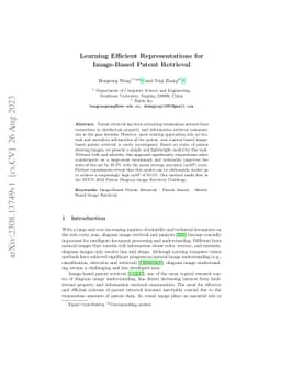 Learning Efficient Representations for Image-Based Patent Retrieval