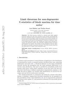 Limit theorems for non-degenerate U-statistics of block maxima for time
  series
