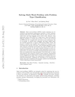 Solving Math Word Problem with Problem Type Classification