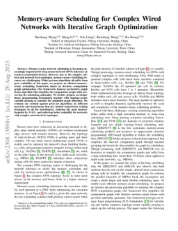Memory-aware Scheduling for Complex Wired Networks with Iterative Graph
  Optimization