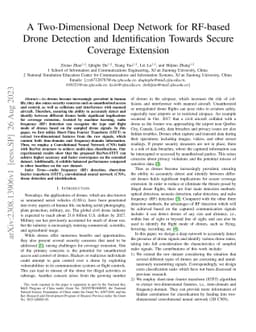 A Two-Dimensional Deep Network for RF-based Drone Detection and
  Identification Towards Secure Coverage Extension