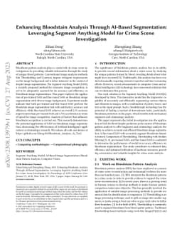 Enhancing Bloodstain Analysis Through AI-Based Segmentation: Leveraging
  Segment Anything Model for Crime Scene Investigation