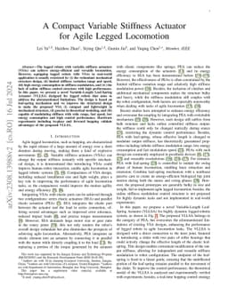 A Compact Variable Stiffness Actuator for Agile Legged Locomotion