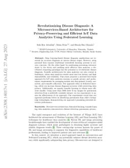 Revolutionizing Disease Diagnosis: A Microservices-Based Architecture
  for Privacy-Preserving and Efficient IoT Data Analytics Using Federated
  Learning