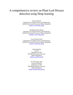 A comprehensive review on Plant Leaf Disease detection using Deep
  learning