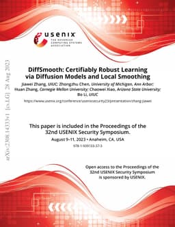 DiffSmooth: Certifiably Robust Learning via Diffusion Models and Local
  Smoothing