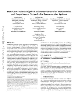 TransGNN: Harnessing the Collaborative Power of Transformers and Graph
  Neural Networks for Recommender Systems