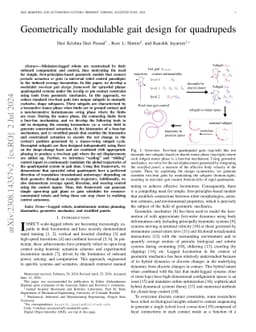 Geometrically Modulable Gait Design for Quadrupeds