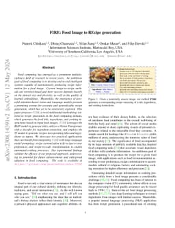 FIRE: Food Image to REcipe generation