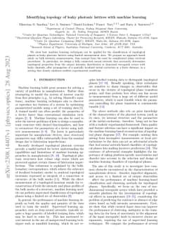 Identifying topology of leaky photonic lattices with machine learning