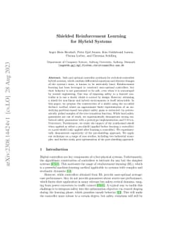 Shielded Reinforcement Learning for Hybrid Systems