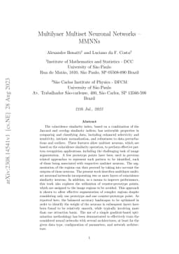 Multilayer Multiset Neuronal Networks -- MMNNs