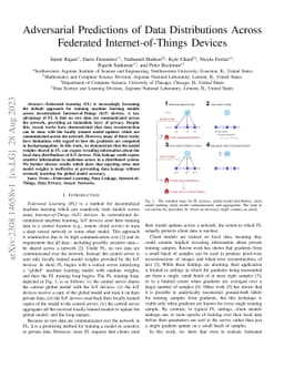 Adversarial Predictions of Data Distributions Across Federated
  Internet-of-Things Devices