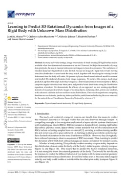 Learning to Predict 3D Rotational Dynamics from Images of a Rigid Body
  with Unknown Mass Distribution