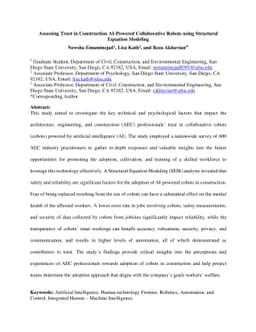 Assessing Trust in Construction AI-Powered Collaborative Robots using
  Structural Equation Modeling