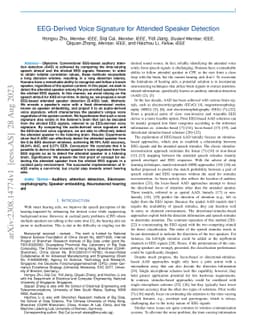 EEG-Derived Voice Signature for Attended Speaker Detection