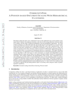 CommunityFish: A Poisson-based Document Scaling With Hierarchical
  Clustering