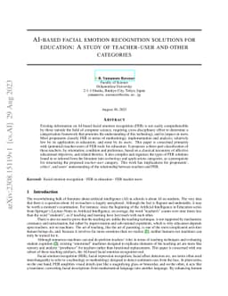 AI-Based Facial Emotion Recognition Solutions for Education: A Study of
  Teacher-User and Other Categories