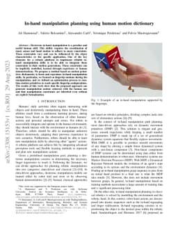 In-hand manipulation planning using human motion dictionary