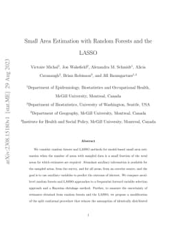 Small Area Estimation with Random Forests and the LASSO