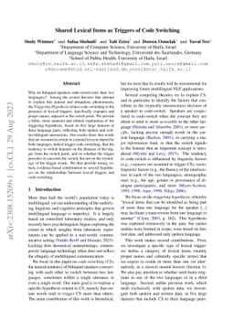 Shared Lexical Items as Triggers of Code Switching