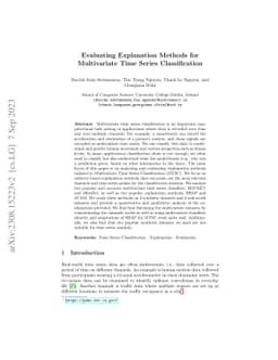 Evaluating Explanation Methods for Multivariate Time Series
  Classification