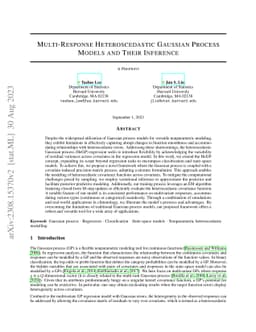 Multi-Response Heteroscedastic Gaussian Process Models and Their
  Inference