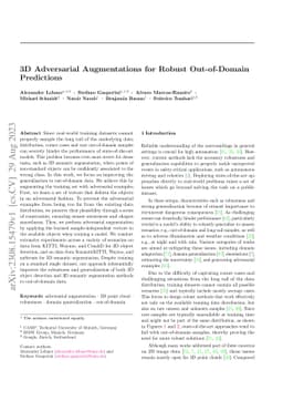 3D Adversarial Augmentations for Robust Out-of-Domain Predictions