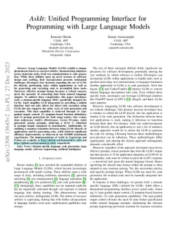 AskIt: Unified Programming Interface for Programming with Large Language
  Models