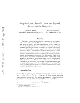 Adaptive Lasso, Transfer Lasso, and Beyond: An Asymptotic Perspective