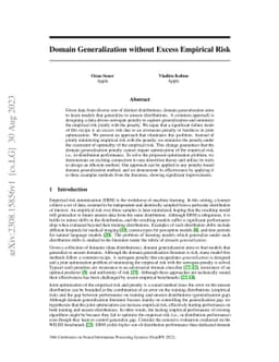 Domain Generalization without Excess Empirical Risk