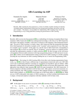 ABA Learning via ASP