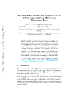 Interpretability-guided Data Augmentation for Robust Segmentation in
  Multi-centre Colonoscopy Data