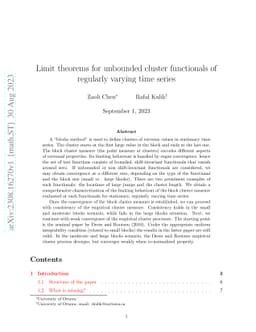 Limit theorems for unbounded cluster functionals of regularly varying
  time series