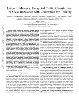Listen to Minority: Encrypted Traffic Classification for Class Imbalance
  with Contrastive Pre-Training
