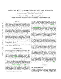 Domain Adaptive Synapse Detection with Weak Point Annotations