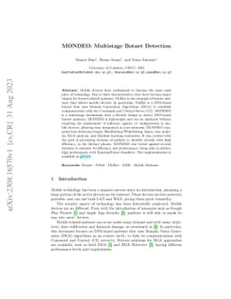 MONDEO: Multistage Botnet Detection
