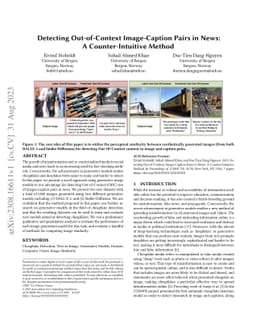 Detecting Out-of-Context Image-Caption Pairs in News: A
  Counter-Intuitive Method