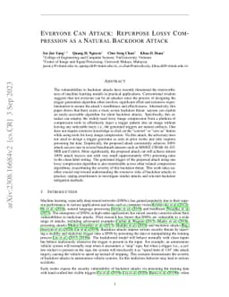 Everyone Can Attack: Repurpose Lossy Compression as a Natural Backdoor
  Attack