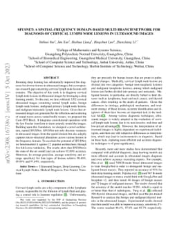 SFUSNet: A Spatial-Frequency domain-based Multi-branch Network for
  diagnosis of Cervical Lymph Node Lesions in Ultrasound Images