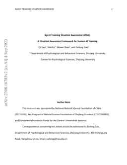 Agent Teaming Situation Awareness (ATSA): A Situation Awareness
  Framework for Human-AI Teaming