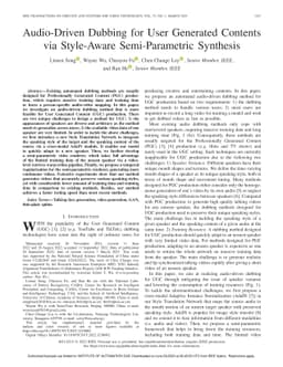 Audio-Driven Dubbing for User Generated Contents via Style-Aware
  Semi-Parametric Synthesis